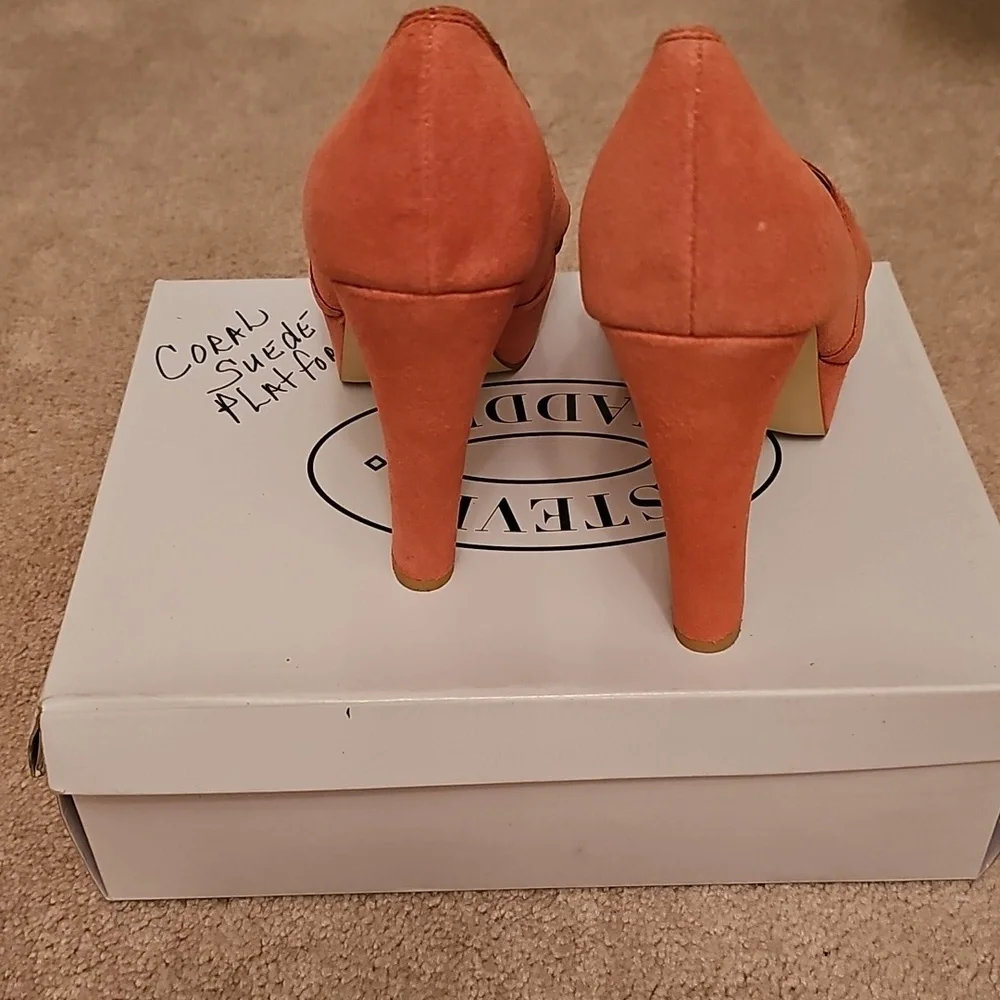 BRAND NEW CORAL SUEDE PLATFORMS